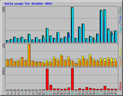 Daily usage for October 2024