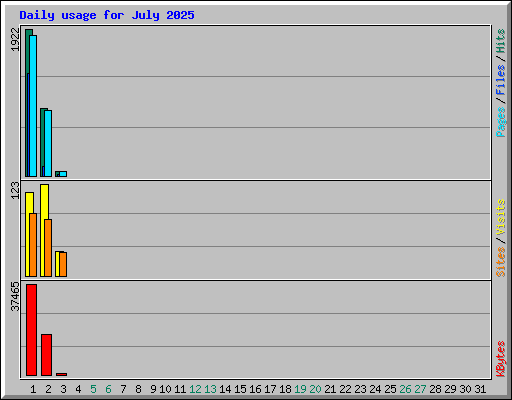Daily usage for July 2025